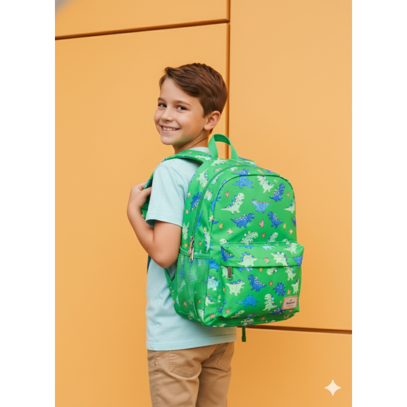 Mochila Verde con Estampado